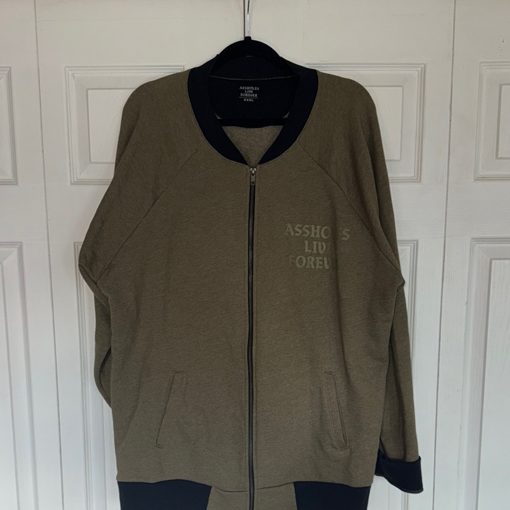 ALF Olive Green  BOMBER FULL ZIP Graphic Sweatshirt - Picture 5 of 9